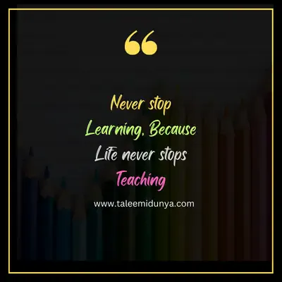 never stop learning. because life never stops teaching.